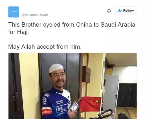 For Real? Man allegedly cycled from China to Saudi Arabia for this year